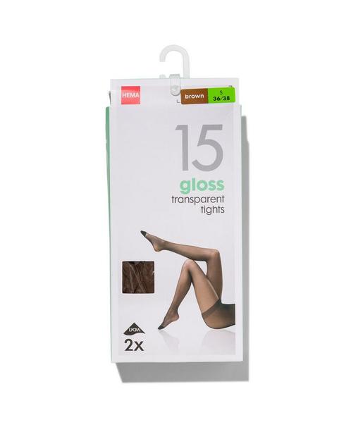 HEMA 2-pak pantys 15 denier bruin, Kleding | Dames, Leggings, Maillots en Panty's, Nieuw, Verzenden