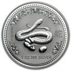 Lunar I - Year of the Snake - 1 oz 2001 (71.301 oplage), Verzenden, Losse munt, Zilver