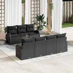 vidaXL Tuin Sofa Set 8 pcs Zwart, Verzenden, Nieuw, Rotan