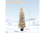 costway Voorverlichte Kunstkerstboom - 180 cm - 140 LED, Verzenden, Nieuw