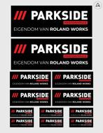 12x  Eigendom van Parkside Stickers | 3 Maten | Gelamineerd, Nieuw, Sticker