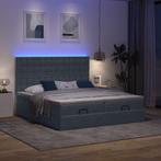 vidaXL Bedframe met matrassen 180x200cm fluweel donkergrijs, Huis en Inrichting, Slaapkamer | Bedden, Eenpersoons, Verzenden, Nieuw