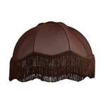 Stoffen lampenkap bruin met witte binnenkant 45/15/21,5 -, Huis en Inrichting, Lampen | Lampenkappen, Bruin, Rond, Nieuw, Retro