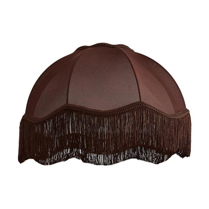 Stoffen lampenkap bruin met witte binnenkant 45/15/21,5 -, Huis en Inrichting, Lampen | Lampenkappen, Minder dan 25 cm, Rond, Bruin