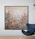 Irina Morisch - Pink kiss- square abstract floral artwork-, Antiek en Kunst