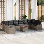 vidaXL Tuin Sofa Set 11 pcs Grijs Poly riet, Verzenden, Nieuw, Rotan