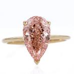 Verlovingsring - 14 karaat Geel goud - 4.04ct. tw. Roze