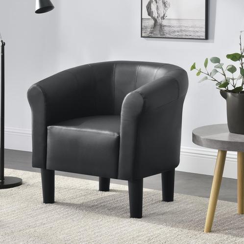 Kuipstoel Ariel schelpen fauteuil kunstleer 70x70x58 cm zwar, Huis en Inrichting, Fauteuils, Verzenden