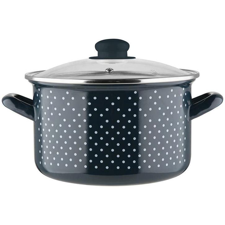 Emalia Retro Dark Blue kookpan – 22 cm – 5,3 L –, Huis en Inrichting, Keuken | Potten en Pannen, Ophalen of Verzenden