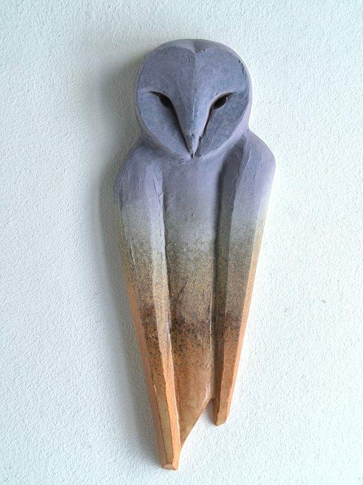 Federico Alibrio - Reliëf, Barn Owl - 30 cm - Keramiek -, Antiek en Kunst, Kunst | Designobjecten