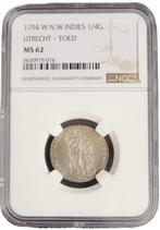 Nederland West-Indië - Utrecht 1/4 of kwart gulden 1794, Verzenden, Losse munt, Zilver