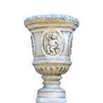 Tuinvaas met engelen – 65 cm – klassiek reliëf – steen, Tuin en Terras, Ophalen of Verzenden, Nieuw