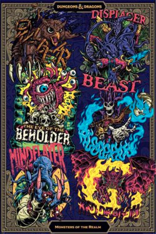 Poster Dungeons & Dragons Monsters of the Realm 61x91,5cm, Verzamelen, Posters, Nieuw, A1 t/m A3, Verzenden
