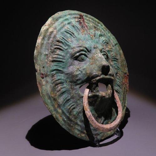 Oud-Romeins Brons Leeuwenprotoom. 1e-3e eeuw n.Chr. 19,8 cm, Verzamelen, Mineralen en Fossielen