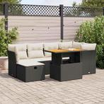 vidaXL 7-delige Loungeset met kussens poly rattan acacia, Verzenden, Nieuw, Rotan, Loungeset
