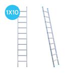 Eurostairs Ladder enkel recht 1x10 sporten, Doe-het-zelf en Verbouw, Ladders en Trappen, Verzenden, Nieuw, Ladder