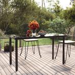 vidaXL Tuintafel 200x100x74cm staal en gehard glas zwart, Tuin en Terras, Tuintafels, Verzenden, Nieuw, Metaal