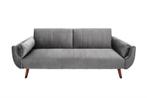 Retro slaapbank DIVANI 220cm zilvergrijs fluweel 3-zitsbank, Ophalen of Verzenden, Nieuw