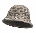 Bucket Hat Soft Panter Patroon Wit Bruin Beige, Verzenden, Nieuw