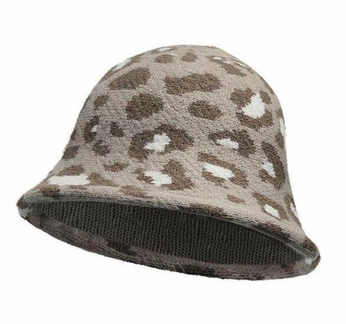 Bucket Hat Soft Panter Patroon Wit Bruin Beige, Sieraden, Tassen en Uiterlijk, Uiterlijk | Haarverzorging, Verzenden
