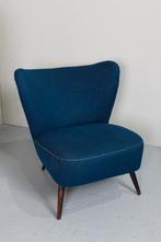 Vintage cocktailstoel - jaren 50, blauw, Huis en Inrichting, Hout, Gebruikt, Blauw, Vintage