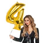 Gouden Cijfer Ballon 4 Jaar 86cm, Verzenden, Nieuw