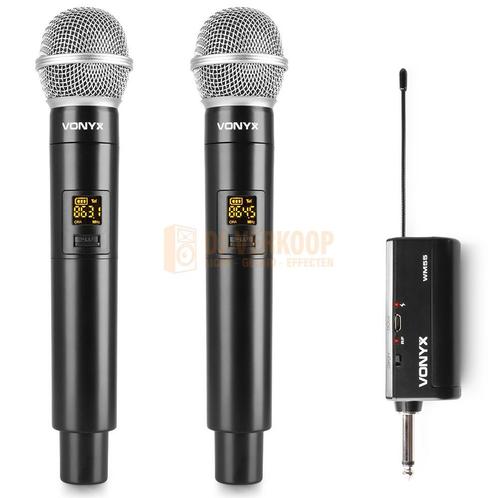 Vonyx WM552 - Dual Wireless Microphone Plug-and-Play Set UHF, Muziek en Instrumenten, Dj-sets en Draaitafels, Nieuw, Ophalen of Verzenden