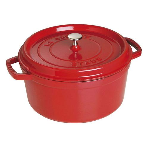 Staub Gietijzeren Braadpan Kersenrood - 28 cm, Huis en Inrichting, Keuken | Potten en Pannen, Verzenden