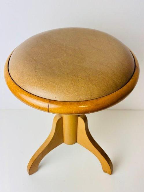 Kruk - Antieke eiken pianokruk, Amsterdamse school stijl -, Antiek en Kunst, Curiosa en Brocante