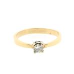 Gouden solitair ring met diamant | 0,18 ct., Sieraden, Tassen en Uiterlijk, Ringen, Goud, Met edelsteen, Gebruikt, 17 tot 18