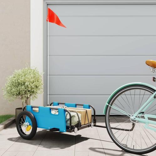 vidaXL Fietstrailer oxford stof en ijzer blauw, Fietsen en Brommers, Fietsaccessoires | Aanhangers en Karren, Nieuw, Verzenden