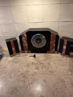 Klok en garnituur set (3) - Art Deco Marmer - 1920-1930, Antiek en Kunst, Antiek | Klokken