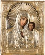 Icoon - Moeder Gods van Kazan - Hout, Messing