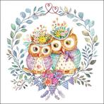 Ambiente - Lunch servetten - Owl couple in love, Nieuw