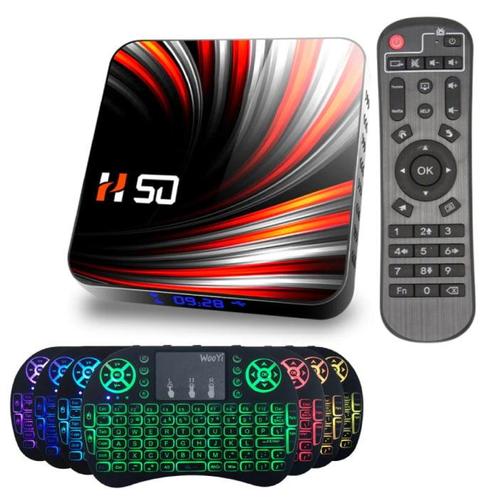 H50 TV Box Mediaspeler met Draadloos RGB Toetsenbord -, Audio, Tv en Foto, Televisie-accessoires, Nieuw, Verzenden