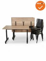 Verrijdbare klaptafel TUBE - Zwart - NIEUW - bladkleur en gr, Vergader- of Presentatieruimte, Ophalen of Verzenden, Nieuw zonder verpakking