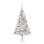 vidaXL Kunstkerstboom met verlichting en kerstballen 210 cm, Verzenden, Nieuw
