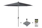 Platinum Riva stokparasol 2,5 m. rond - Antraciet met voet, Verzenden, Nieuw, Overige materialen