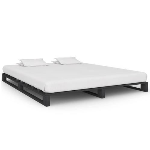 vidaXL Bedframe pallet massief grenenhout grijs 180x200 cm, Huis en Inrichting, Slaapkamer | Bedden, 80 cm, 200 cm, Grijs, Eenpersoons