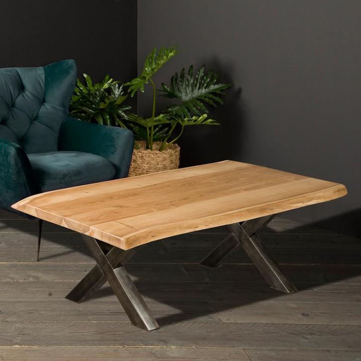*WOONWINKEL* Tower Living Xabia Salontafel Boomstam Acacia, Huis en Inrichting, Tafels | Salontafels, Nieuw, Verzenden