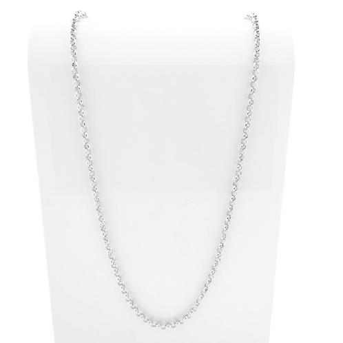 Zilveren jasseron schakel ketting | 82 cm, Sieraden, Tassen en Uiterlijk, Kettingen, Overige kleuren, Gebruikt, Zilver, Ophalen of Verzenden