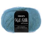 DROPS Kid-Silk Uni Colour - 27 petrolblauw - Mohair Garen, Hobby en Vrije tijd, Ophalen of Verzenden, Nieuw