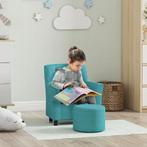 TRUUSK Kinderfauteuil Met Kruk, Rugleuning Ruitpatroon, Zach, Kinderen en Baby's, Kinderkamer | Commodes en Kasten, Verzenden