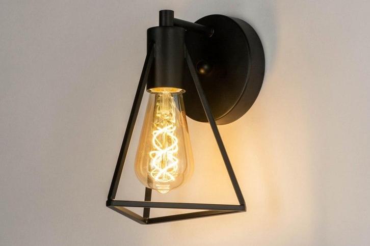Rietveld Wandlampen - Zwart - Metaal, Huis en Inrichting, Lampen | Wandlampen, Verzenden