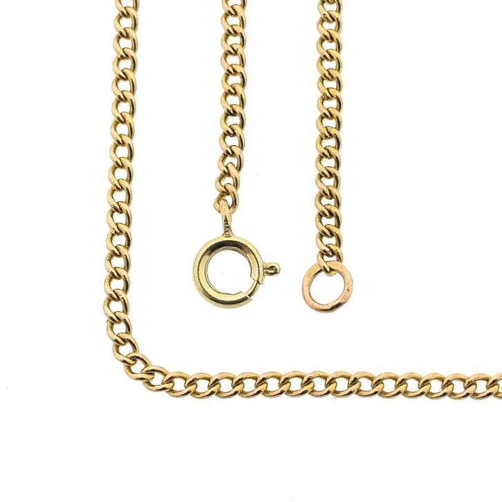 Gouden gourmet schakel ketting | 62 cm (schakelketting), Sieraden, Tassen en Uiterlijk, Kettingen, Overige kleuren, Gebruikt, Goud