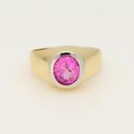 Ring - 18 karaat Geel goud, Witgoud - Robijn, Sieraden, Tassen en Uiterlijk, Ringen, Nieuw