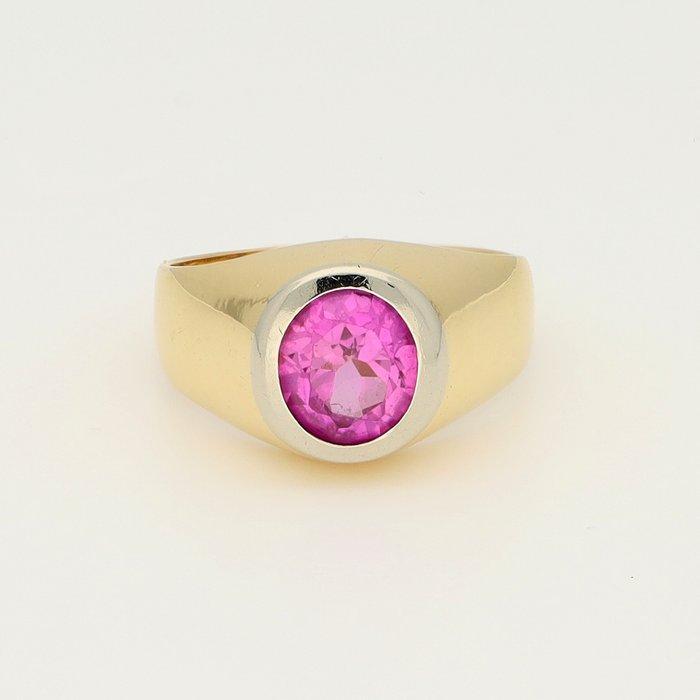 Ring - 18 karaat Geel goud, Witgoud - Robijn, Sieraden, Tassen en Uiterlijk, Ringen