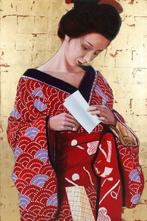 Louis Nagelkerke (1949) - Vrouw in kimono, Antiek en Kunst