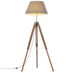 Vloerlamp driepoot 141 cm massief teakhout honingbruin en..., Verzenden