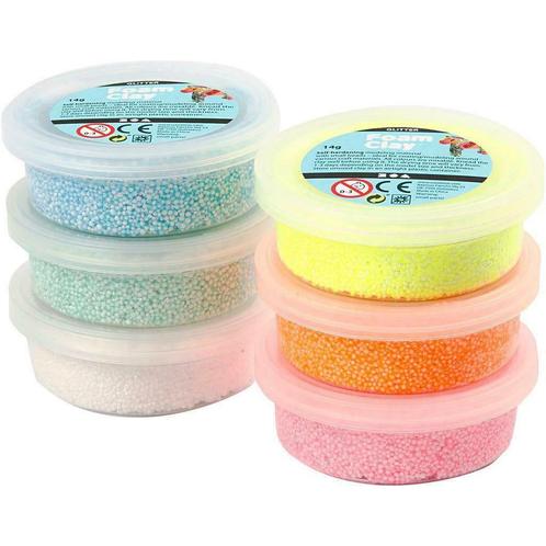 Foam Clay 6 x 14 gr. in diverse kleurencombinaties - klei, Kinderen en Baby's, Speelgoed | Educatief en Creatief, Knutselen, Bouwen